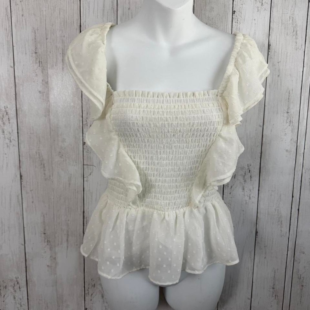 Women's moa moa lacy flowing off the shoulder top Size M